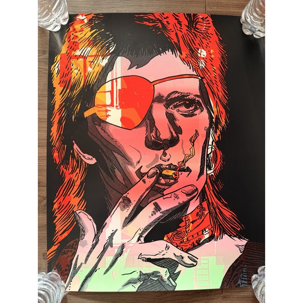 David Bowie Pop Art Screenprint 19x16 Limited Edition Nakatomi Inc Austin TX